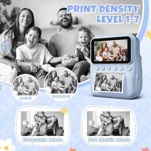 Vista 4 de Cámara para niños, impresión instantánea, pantalla de 3.0 pulgadas, cámara instantánea de foto de 48 MP para niños con tarjeta de 32 GB, juguete
