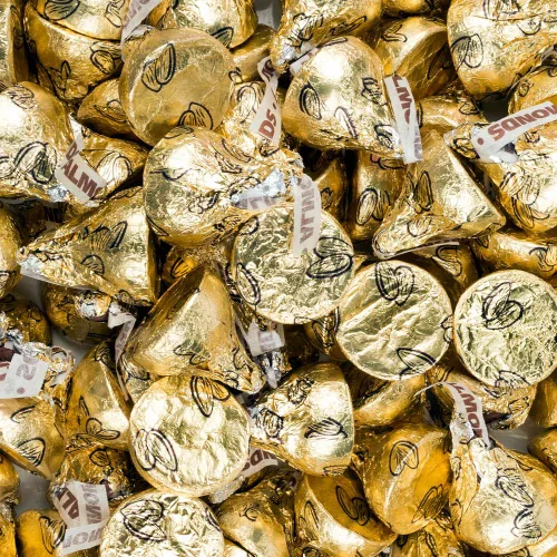 Vista 4 de 124 piezas de dulces de cumpleaños número 90 en miniatura, besos de chocolate y almendras doradas (1.5 libras, aproximadamente 124 piezas)