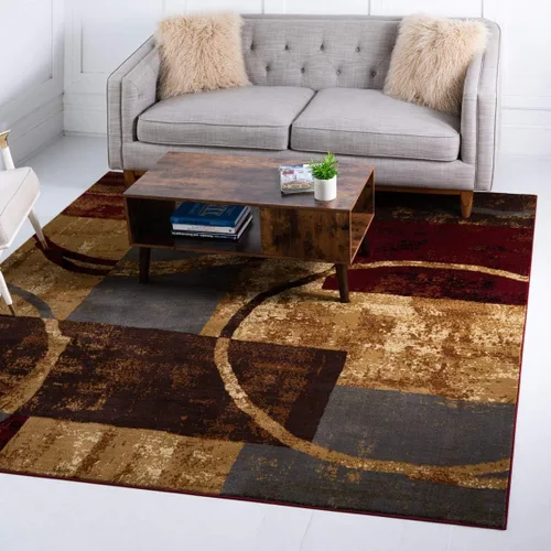 Vista 11 de Unique Loom Barista Collection - Alfombra de área Kouillou (2' 2" x 3' 1" ovalada, multi/marrón)