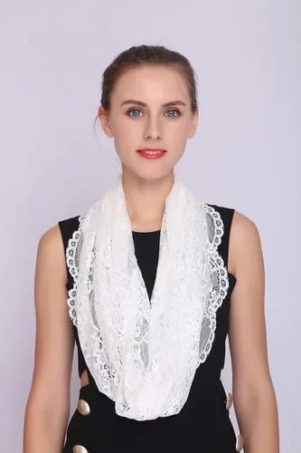 Vista 6 de Mantilla de encaje española con forma de capilla de velo infinito o masa latina