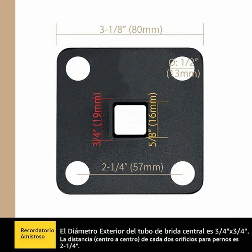 Vista 2 de [Usado] Kit de brida de base de cerca de acero resistente para postes cuadrados de 1 pulgada, juego completo con 1 base, 1 cubierta entrelazada, 4