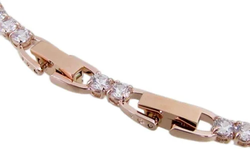 Vista 2 de Pulsera de tenis de lujo unisex de cristal Swarovski chapado en oro rosa #5513400