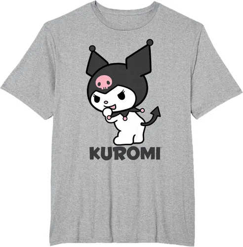 Vista 27 de Sanrio Kuromi - Camiseta con logotipo en la parte trasera Gris Oscuro