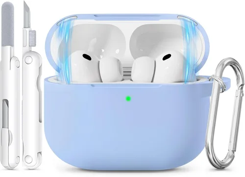 Vista 15 de Funda para AirPods Pro 3 2025 con tapa magnética, bonita funda de silicona suave compatible con Apple Airpods Pro de 3ª generación, funda rosa