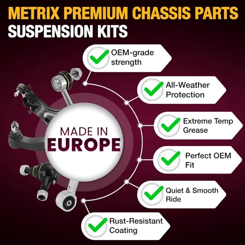 Vista 6 de Metrix Premium Chassis Parts - Juego de 4 piezas de articulación de rótula superior y barra estabilizadora delantera para Ford Ranger RWD 1998-2011
