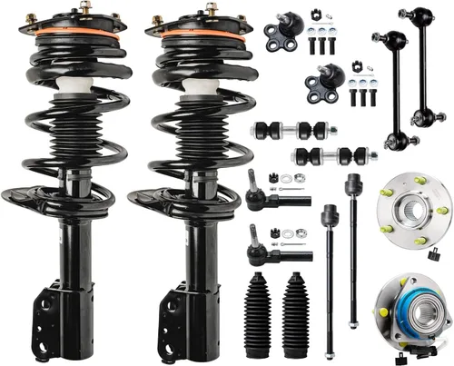 Vista 127 de Detroit Axle - Kit de suspensión delantera 4WD para Nissan Frontier Pathfinder Xterra, 2 cubos de rodamientos de ruedas, 2 brazos de control