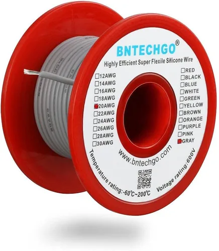 Vista 16 de BNTECHGO - Kit de cables de silicona de 7 colores calibre 20, cada uno de 25 pies de largo, cables de cobre estañado trenzados y flexibles