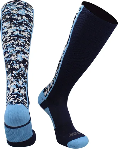 Vista 22 de TCK Calcetines de béisbol y fútbol americano de camuflaje digital para jóvenes, niños y hombres - Longitud por encima de la pantorrilla Negro