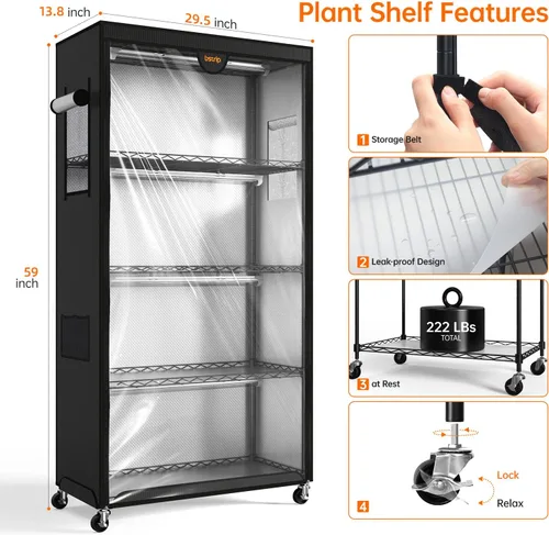 Vista 8 de Bstrip - Invernadero interior con cubierta Oxford Grow Light Blanco cálido