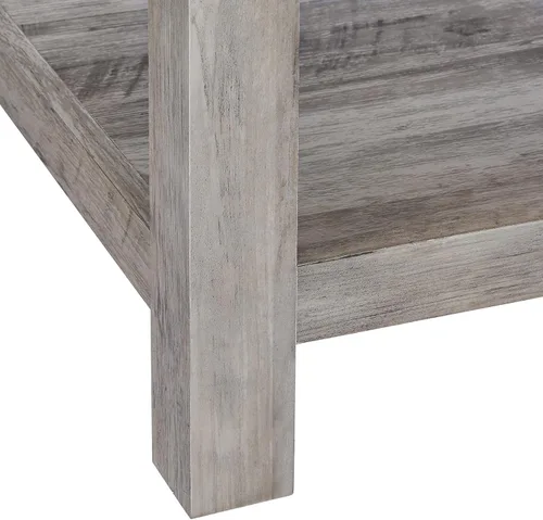 Vista 6 de ROCKPOINT Muebles estilo granero estilo granja rectangular acento mesa de centro, gris lavado