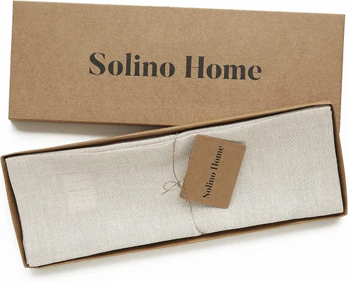 Vista 3 de Solino Home Athena - Juego de 4 manteles individuales cuadrados de lino natural claro de 14 x 14 pulgadas, manteles individuales 100 % lino puro