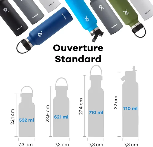 Vista 3 de HYDRO FLASK - Botella de agua de 21.0 fl oz (21 oz) con tapa flexible con popote - Botella de agua reutilizable de acero inoxidable aislada al vacío