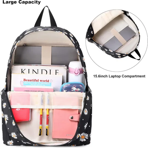 Vista 2 de Kouxunt Mochila escolar para niñas y mujeres, bolsas escolares, mochilas para computadora portátil, mochilas para niños, adolescentes y adultos