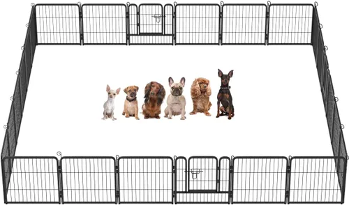 Vista 24 de BestPet Extensión de corral para perros 32 pulgadas, 2 paneles Corral resistente para mascotas con ejercicio de metal Paneles de cerca