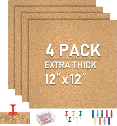 Vista 11 de Facilife Paquete de 4 tableros de corcho, corchos para pared, pequeñas decoraciones de tablero de corcho, tableros de corcho para paredes con marco