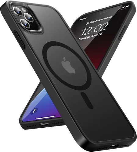 Vista 6 de Yriklso Funda para iPhone 11 Pro Max, protección contra caídas de grado militar, carcasa trasera dura translúcida - rosa esmerilado Rosa