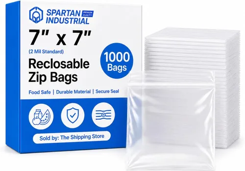 Vista 7 de Spartan Industrial - Bolsas de polietileno de plástico transparente con cierre de 3 x 6 pulgadas (1000 unidades) de 2 mil con cierre resellable