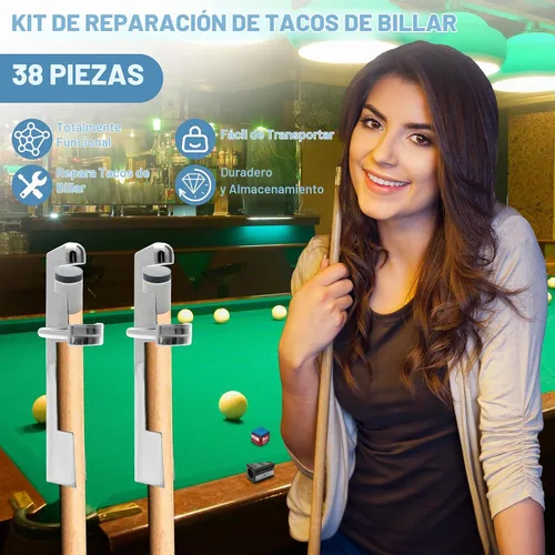 Vista 3 de Coolrunner Kit de reparación de tacos de billar, accesorios de repuesto para tacos de billar de 36 piezas