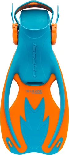 Vista 2 de Cressi Aletas Rocks, aletas cortas de talón abierto para niños con correas ajustables para snorkel y natación - Cressi: Calidad Desde 1946