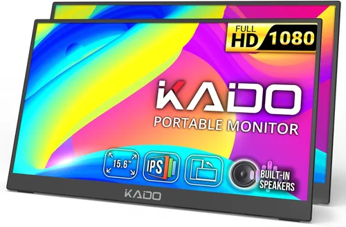 Vista 13 de Kado Paquete de 2 monitores ultrafinos para laptop de 15.6 pulgadas 1080p