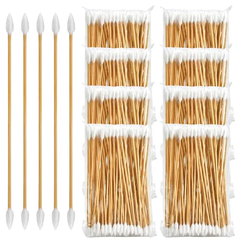 Vista 7 de 1000 hisopos de limpieza de armas, mango de bambú FSC, hisopos sin pelusa 1000 - Pointed Tips