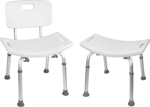Vista 6 de Vaunn - Silla de ducha ajustable sin herramientas, apta para FSA/HSA, asiento de bañera de hidromasaje con respaldo extraíble