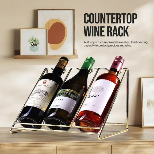 Vista 8 de Estante de exhibición de botellas de vino, estante de almacenamiento de vino, estante de exhibición de botellas de licor, estante de vino pequeño