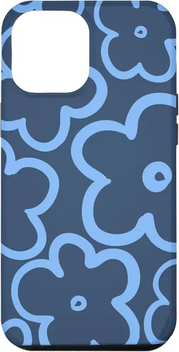 Vista 24 de Funda para iPhone 12 Mini con diseño floral azul marino y azul claro