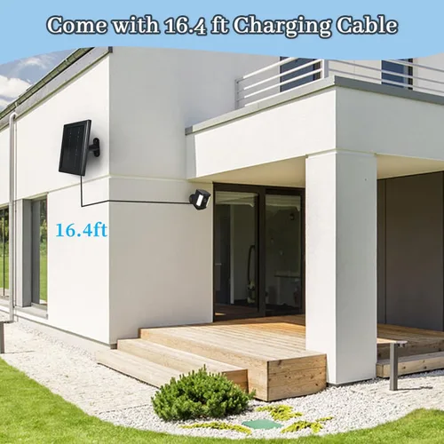 Vista 6 de Cargador de panel solar para cámara Ring, cargador solar 5V 3.5W compatible con batería de cámara Ring Stick Up Cam para vigilancia inalámbrica