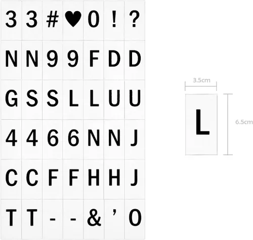 Vista 2 de Tarjetas de símbolos de números de letras adicionales, 148 unidades, en blanco y negro, cambiable, compatible con A4, refranes propios, negocios