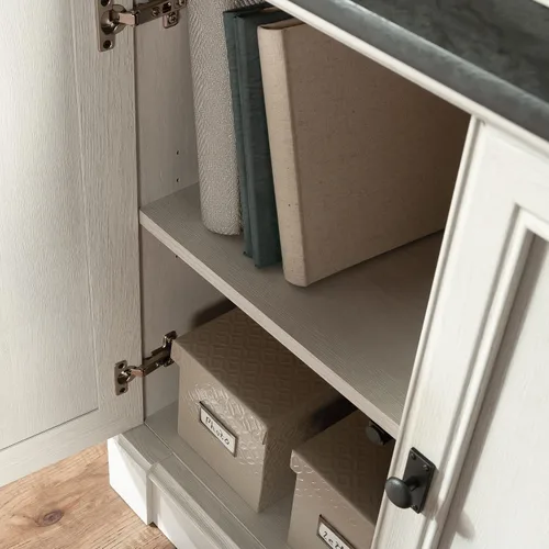 Vista 5 de Sauder Palladia - Estantería con almacenamiento, estantería para biblioteca con puertas y estantes ajustables, en acabado de roble glaciar