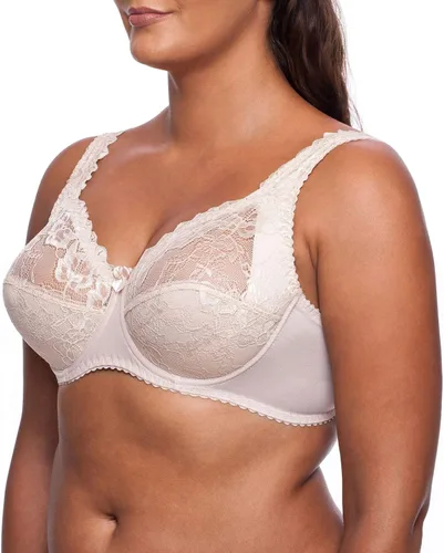 Vista 6 de Sujetador reductor de encaje para mujer, talla grande, cobertura completa