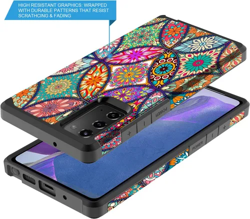 Vista 3 de Rosebono - Funda compatible con Samsung Galaxy Note 20 Ultra, delgada, híbrida, cubierta dura gráfica, a la moda, linda funda de silicona colorida