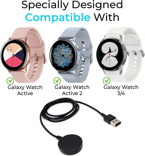 Vista 2 de ElloGear - Cargador de reloj compatible con Samsung para Galaxy Watch 4, Galaxy Watch 3, Samsung Smart Watch Active 2 de ElloGear - Base de carga