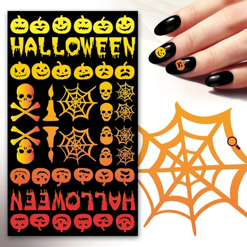 Vista 4 de FLONZNAIL - Calcomanías adhesivas para uñas (6 hojas) FLONZNAIL Bloody Splatter Nails Freeform Halloween Design Blood Murder Horror Ocho
