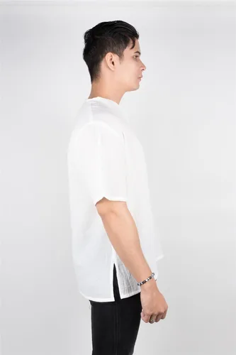 Vista 3 de Lofbaz - Camisa para hombre, 100 % algodón, cuello en V, camisa playera o estilo yoga