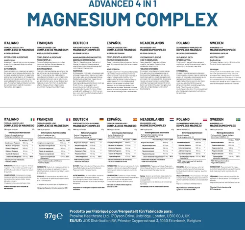 Vista 6 de Complejo de glicinato de magnesio 4 en 1-1866 mg por porción Dosis precisa de magnesio elemental de 404 mg Glicinato de magnesio añadido