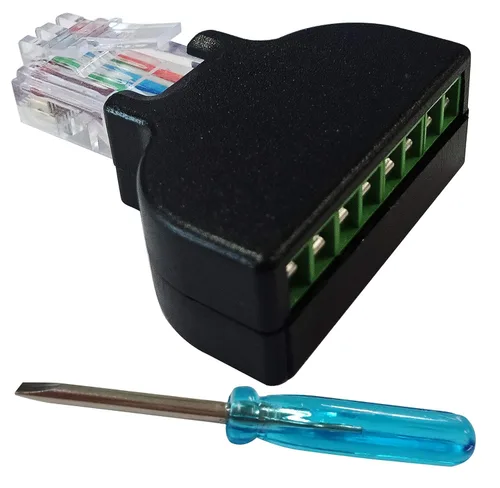 Vista 8 de CGTime - Conector macho RJ45 a 8P 8C hembra tipo tornillo terminales Ethernet red Plug Cable para AV CCTV UTP DVR Cat5 Cat5e Cat6 Cat7 en línea