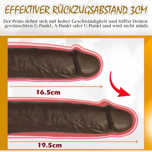 Vista 6 de Vibrador de empuje de 8.6 pulgadas con 5 rotaciones, 7 vibraciones vibratorias y calentadoras, juguete sexual para mujeres, pene telescópico
