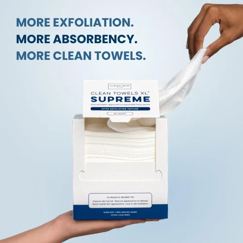 Vista 9 de Clean Skin Club Clean Towels XL® Supreme, 100% USDA - Toalla facial a base de plantas con base biológica USDA, toalla facial desechable, aceptada