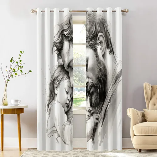 Vista 83 de Shrahala Cortinas republicanas de elefante americano para ventanas de cocina, paneles de cortina de ventana de poliéster multicapa con rayas rojas