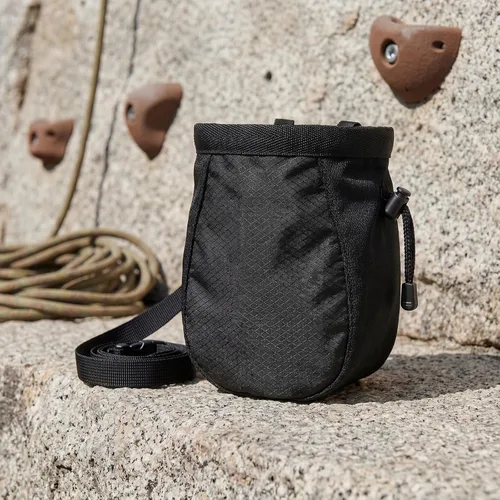 Vista 8 de Bolsa de tiza para escalar, con bola de tiza, bolsa de tiza negra ajustable para equipos de escalada en roca