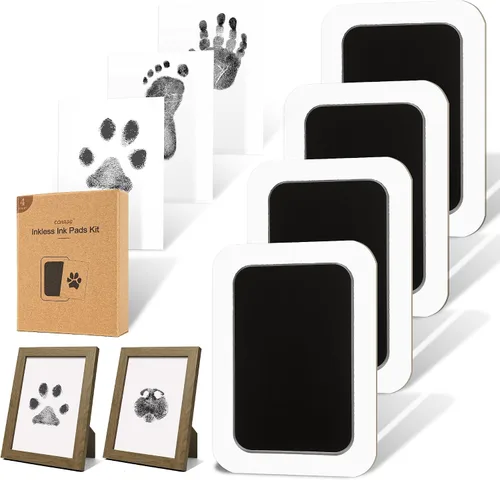 Vista 19 de Kit de huellas sin tinta para perros, gatos y bebés, kit de huellas de manos de bebé y nariz de perro de tacto limpio, kit de huellas de perro sin