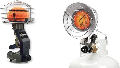 Vista 8 de Mr. Heater Paquete de Calentador de Propano Tank Top de 45,000 BTU 540° con Calentador de Propano Little Buddy de 3,800 BTU Seguro para Interiores