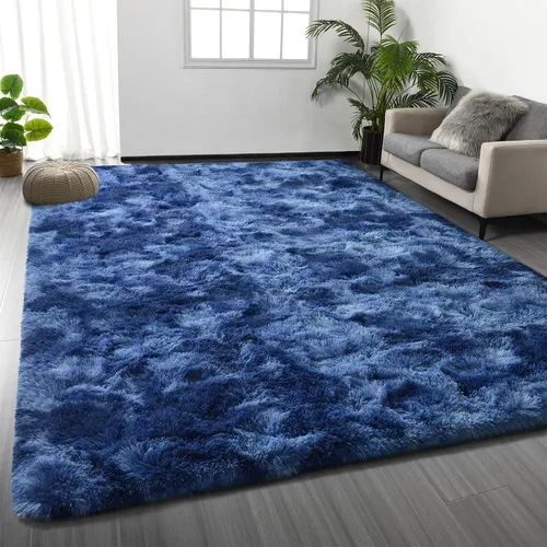 Vista 8 de Deerhoo Alfombra de Área Shag, 4 X 6 Alfombras de Felpa Suaves para Sala de Estar, Alfombra Ultra Suave Esponjosa y Peluda para Dormitorio, Alfombra