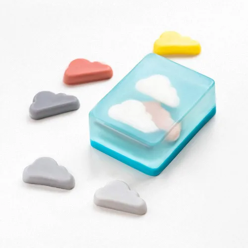 Vista 6 de Fewo Molde de silicona para fondant de nube de tamaño pequeño, color rosa, prisma rectangular, moldes de decoración de tartas, 2
