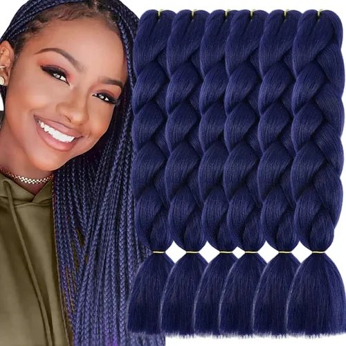 Vista 51 de Beige (613) Cabello trenzado 6 paquetes de extensiones de cabello sintético de 24 pulgadas, extensiones de cabello trenzado Jumbo Ombre trenzado