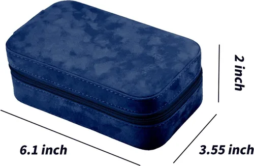 Vista 4 de SANQIANWAN Joyero de lujo para mujer, organizador portátil de viaje para anillos, aretes, collar, regalo para bodas, damas de honor, mujeres