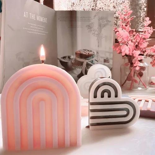 Vista 9 de Paquete de 2 moldes de resina de silicona para flores y velas, moldes cilíndricos redondos y 3D para velas y jabón hechos a mano