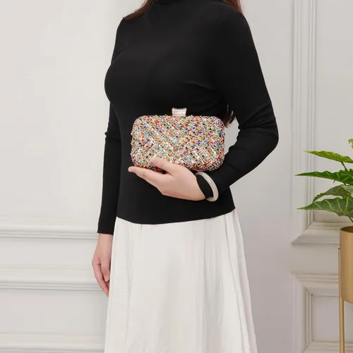 Vista 2 de Milisente Clutch Purses For Women Crystal Clutches Evening Bags Gemstone Clutch Purse For Wedding Formal